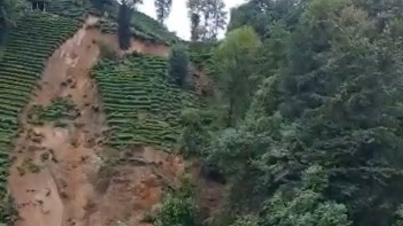 Rize'de yaşanan heyelanda bir kişi son anda kurtuldu