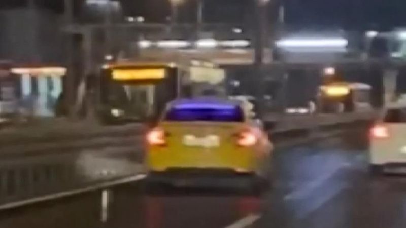 Esenyurt'ta trafik magandası taksici, tehlikeli hareketler sergiledi