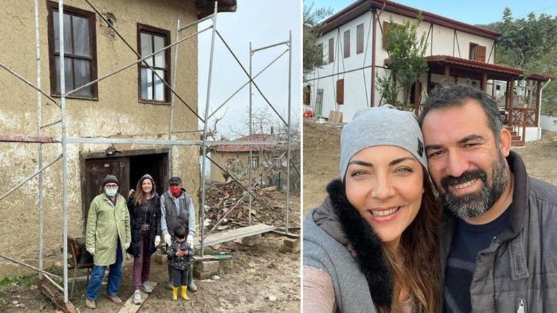 Burcu Kara köy evini yeniledi