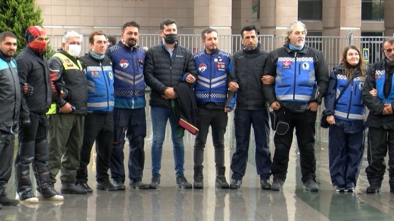 İstanbul Adliyesi önünde motokurye eylemi: Hız puanlaması kaldırılsın