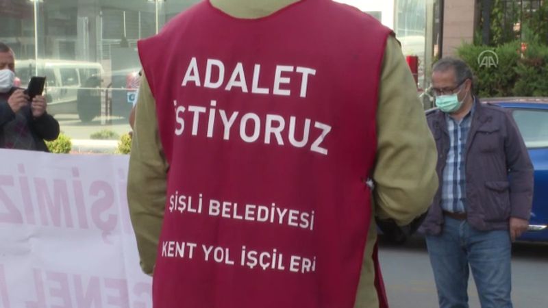 Şişli'de belediyeden çıkarılan işçiler, CHP'nin önünde açlık grevine girdi