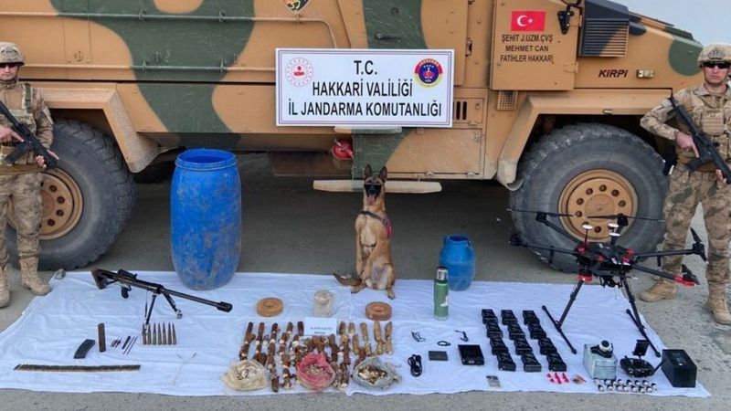 Hakkari'de PYD/YPG'ye verilen silahlar bulundu