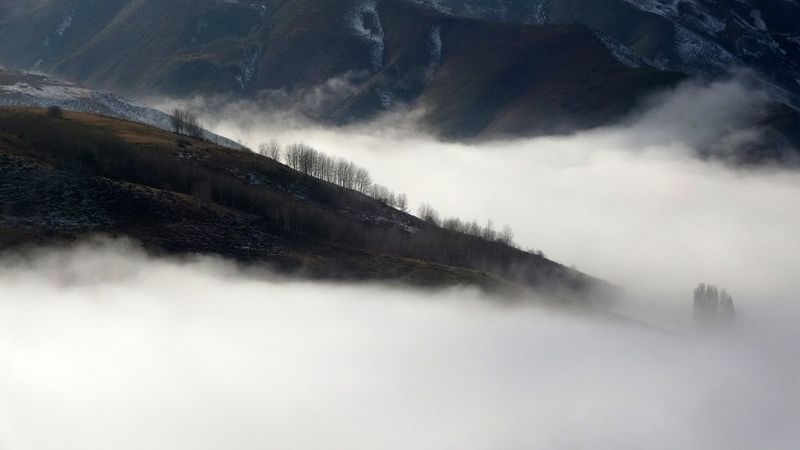 Muş'un karlı dağlarında kartpostallık görüntüler oluştu