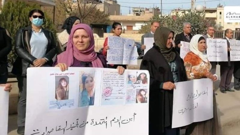 Kamışlı'da çocukları PKK tarafından kaçırılan annelerin eylemi sürüyor