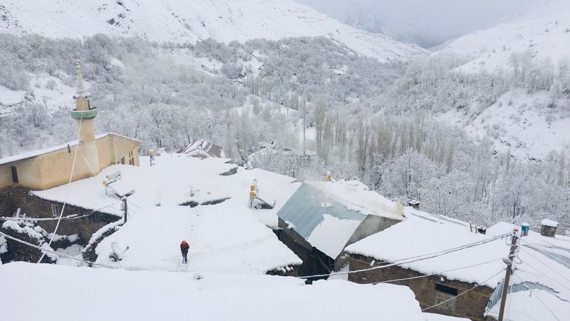 Van'da etkili kar yağışı yolları kapattı