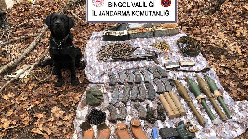 Bingöl’de, PKK’ya ait mühimmat ele geçirildi