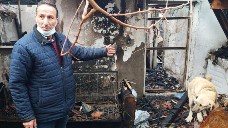 Karabük’te madde bağımlısı oğlu, evini yaktı