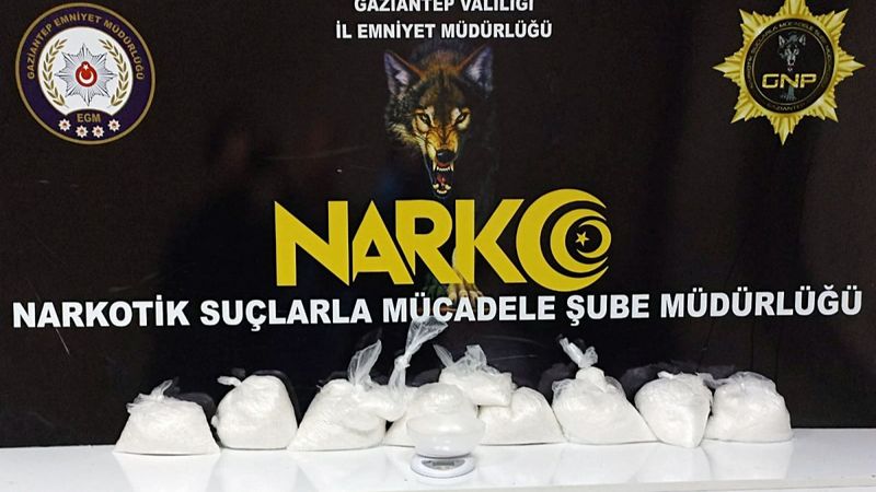 Gaziantep’te 8,5 kilo metamfetamin ele geçirildi
