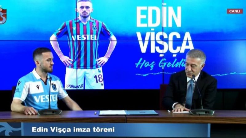 Trabzonspor'da Edin Visca için imza töreni düzenlendi