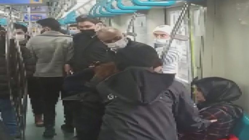 Marmaray'da maske tartışması