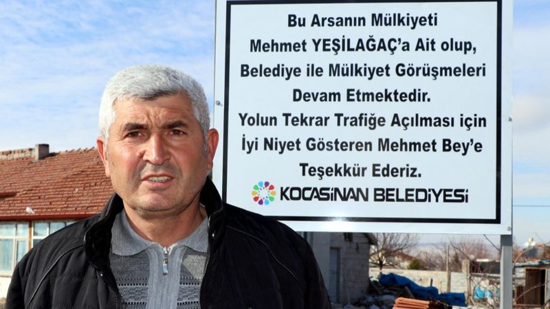 Kayseri'de belediye ile anlaştı, arazisindeki duvarı yıktırdı
