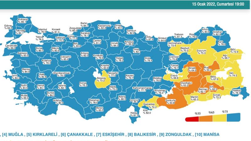 15 Ocak koronavirüs tablosu