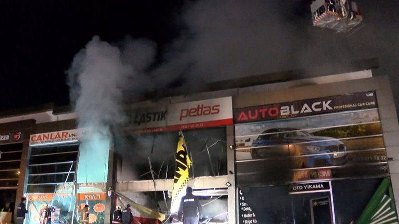 Ankara'daki oto lastikçi patlamasında, faciadan dönüldü