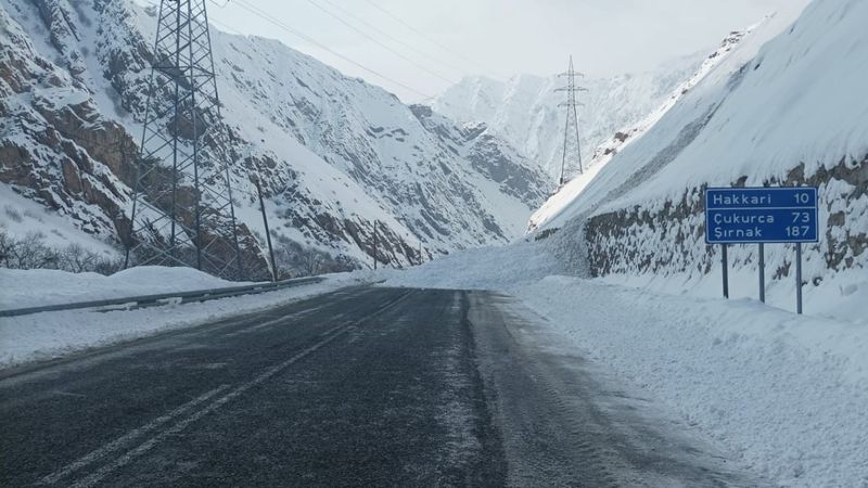 Hakkari-Van karayoluna çığ düştü
