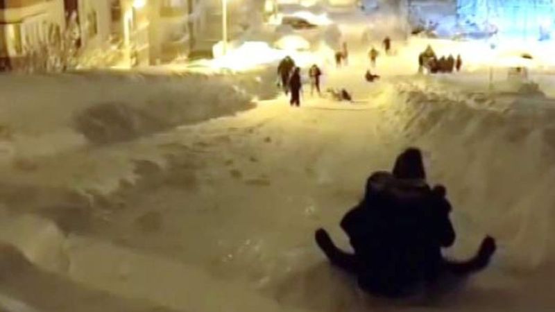 Karabüklülerin kar eğlencesi