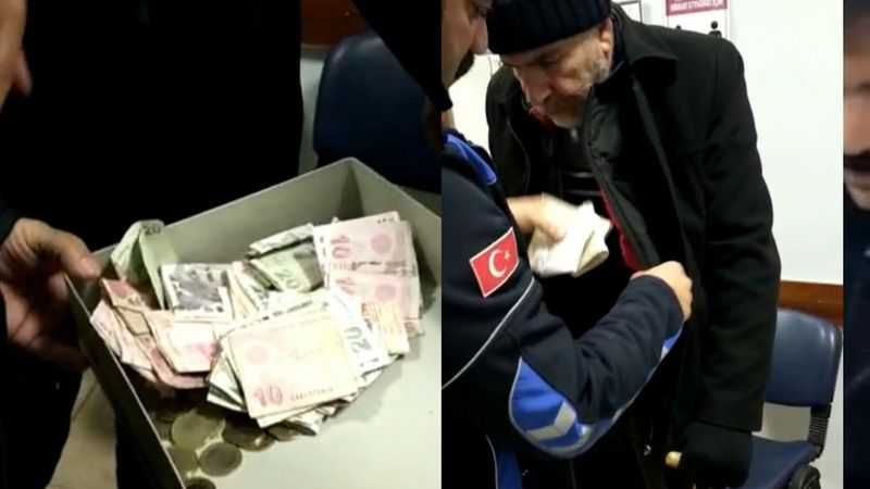 Bursa'da dilencinin üzerinden 705 lira çıktı