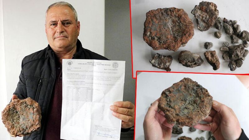 Denizli'de, tarlada bulduğu taşlara 'meteorit olabilir' raporu verildi
