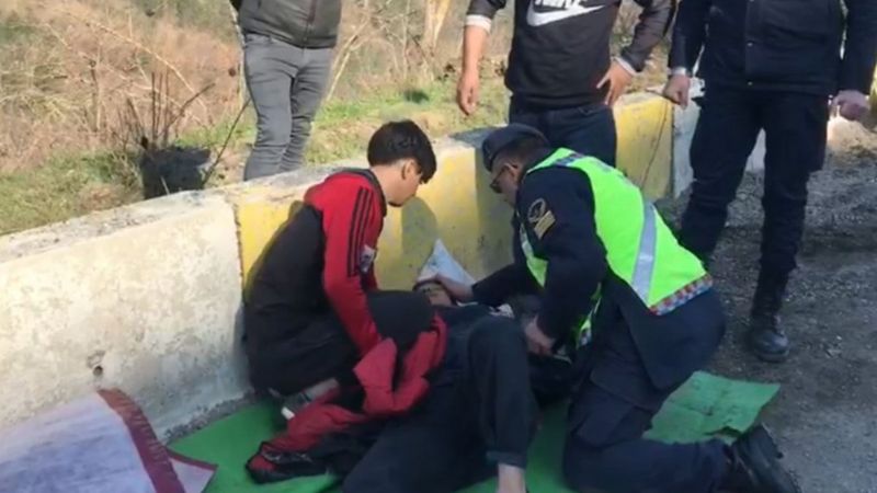 Kastamonu'da freni boşalan kamyon sürücüsü yaralandı