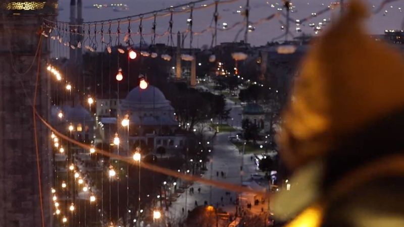 Ayasofya'da mahya hazırlığı