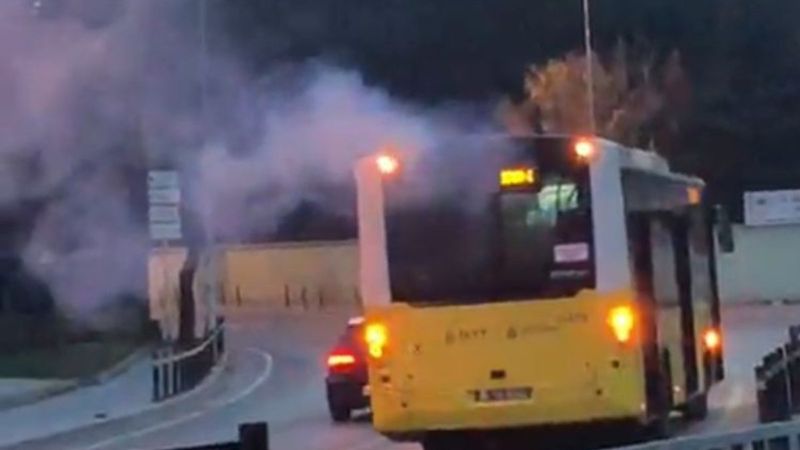 Pendik'te İETT otobüsünde yangın paniği