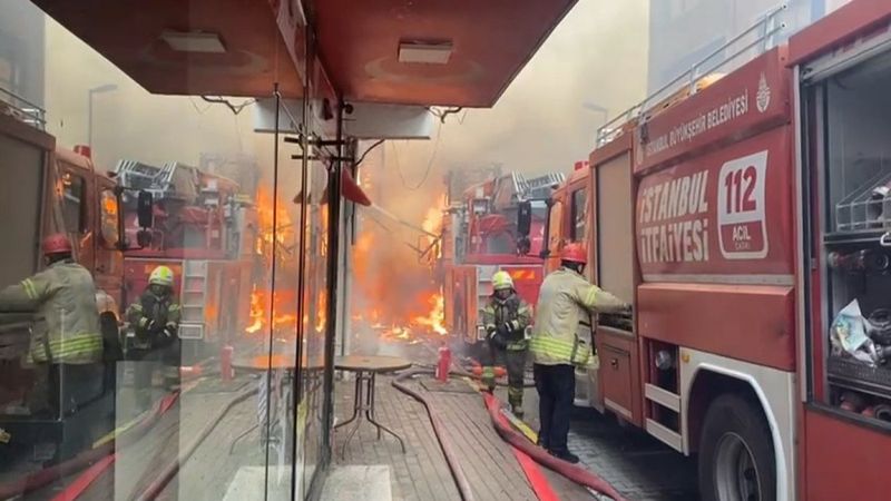 Sarıyer'de kebapçı dükkanında yangın çıktı