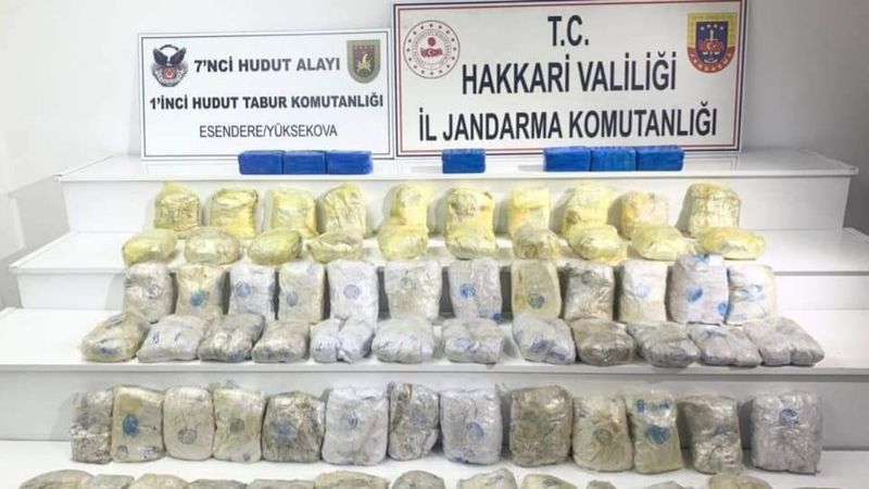 Hakkari'de 127 kilogram eroin ele geçirildi