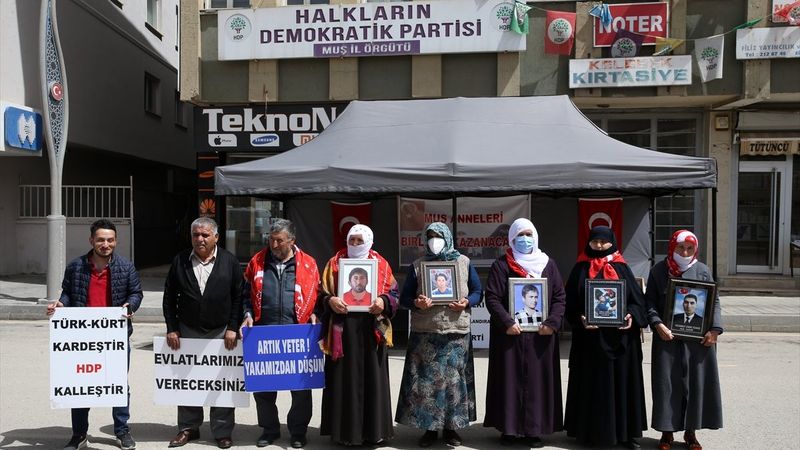 Muş'ta, evlatları için eylem yapan ailelerin sayısı 32'ye yükseldi