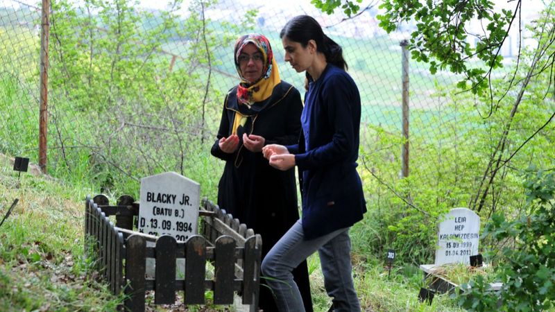 Bursa'da evcil hayvan mezarlığında bayram yoğunluğu