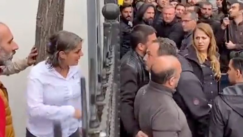 Ankara'da HDP'li vekil ile şehit çocuğu polis arasında gerginlik