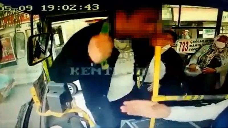 Kocaeli'de otobüs şoförüne bıçaklı tehdit