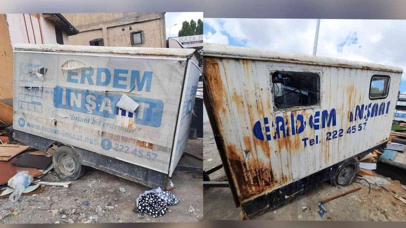 Kayseri'de inşaatın konteynerini çalan hırsızlar yakalandı