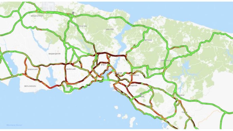 İstanbul'da trafik yoğunluğu