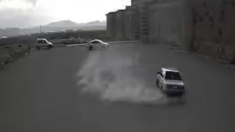 Konya'da tarihi han önündeki drifte para cezası