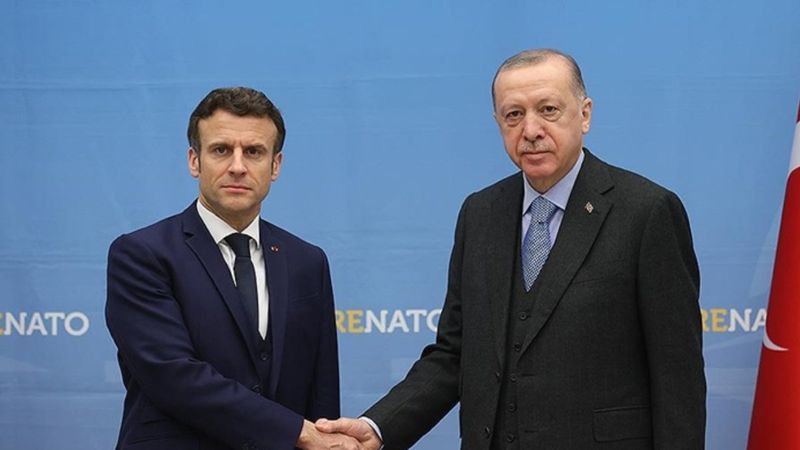 Cumhurbaşkanı Erdoğan, Emmanuel Macron ile görüştü