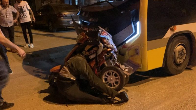 Bursa'da halk otobüsü engelli bisiklet sürücüsüne çarptı
