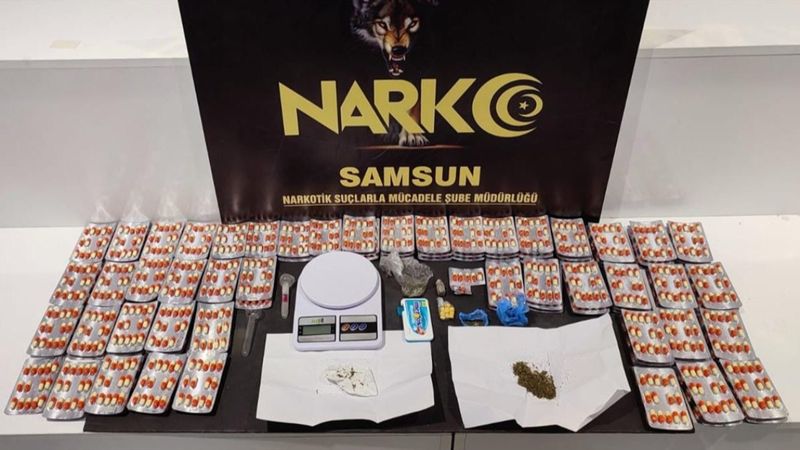 Samsun'da uyuşturucuyla yakalanınca tutuklandı