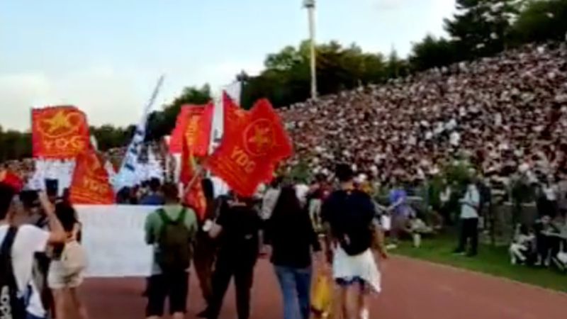 ODTÜ'de PKK sempatizanlarının yürüyüşü