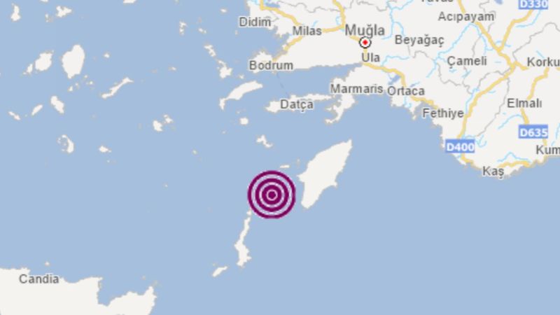 Muğla açıklarında 4.4 büyüklüğünde deprem meydana geldi