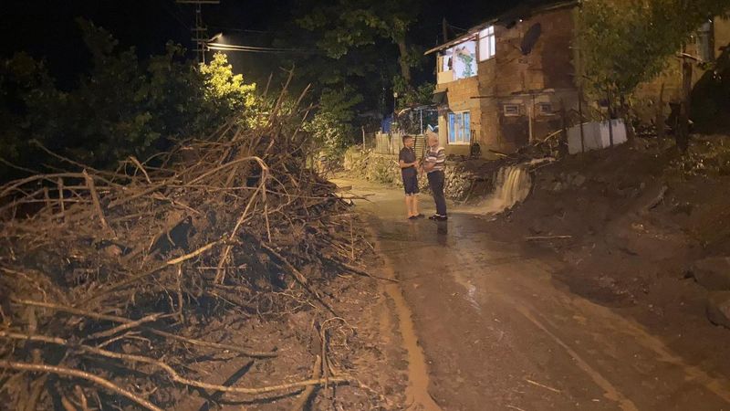 Ordu'da dere taşınca evler su altında kaldı