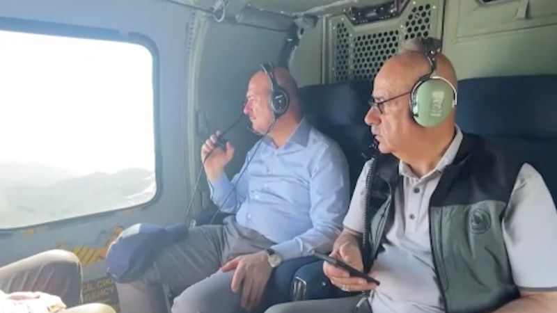 Süleyman Soylu ve Vahit Kirişci, yangın bölgesini inceledi