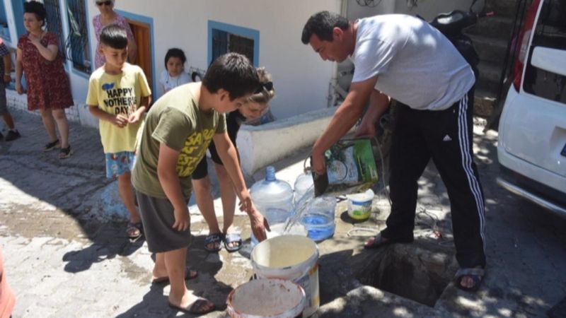 Bodrum'da vatandaşların belediyeye su isyanı