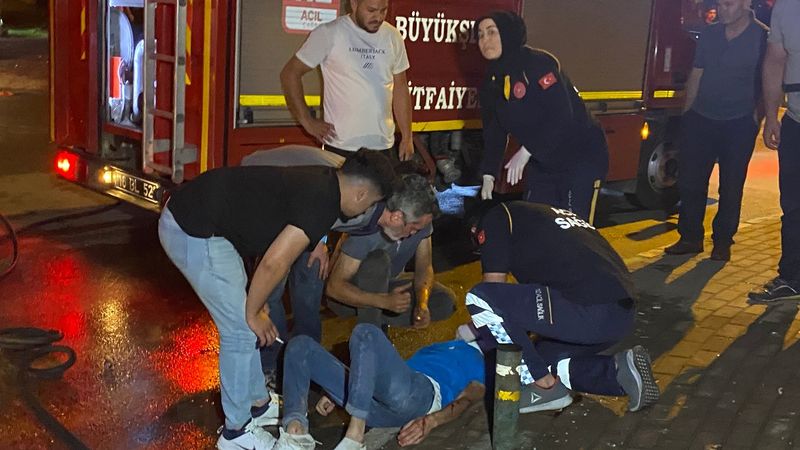 Bursa'da takla atan araç alev aldı: 1 yaralı