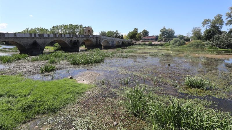 Tunca ve Meriç Nehri'nin debisinde düşüş yaşanıyor