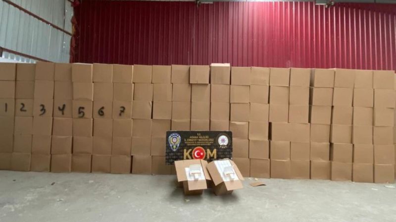 Adana'da 39 milyon boş makaron ele geçirildi