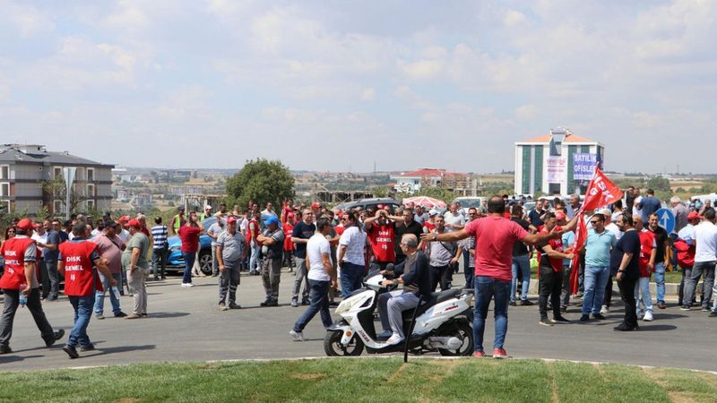 Tekirdağ'da belediye işçilerinden 'ek zam' eylemi