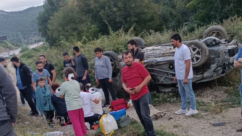Karabük'te araç takla attı:  5 yaralı