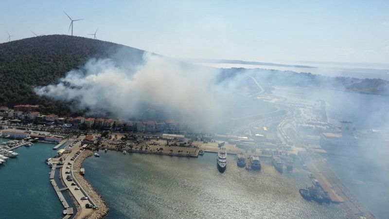İzmir'deki orman yangınına havadan ve karadan müdahale ediliyor