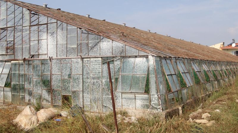 Antalya'da etkili olan fırtına seralara zarar verdi