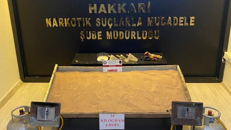 Hakkari'de 18 kilo eroin ele geçirildi