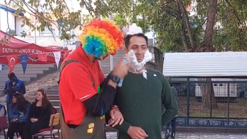 Erzincan'da ilk defa palyaço gören vatandaşlar